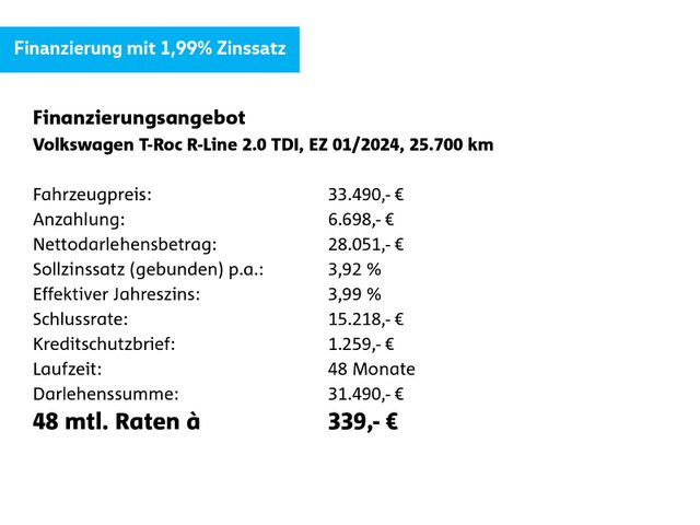 VW T-Roc 2.0 TDI R-Line DSG*NAVI*AHK*CAM*DAB*LED*