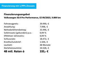 VW ID.4 Pro Performance*NAVI*AHK*IQ-LED*CAM*ACC*UVM