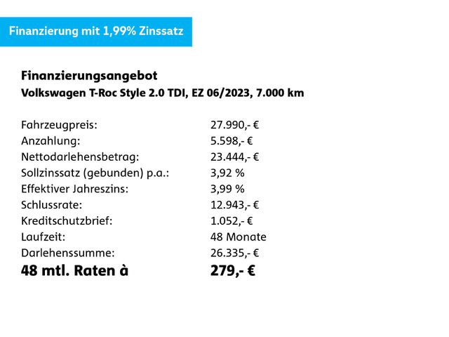 VW T-ROC Style 2.0 TDI*NAVI*LED*PANO*ACC*PDC*UVM*