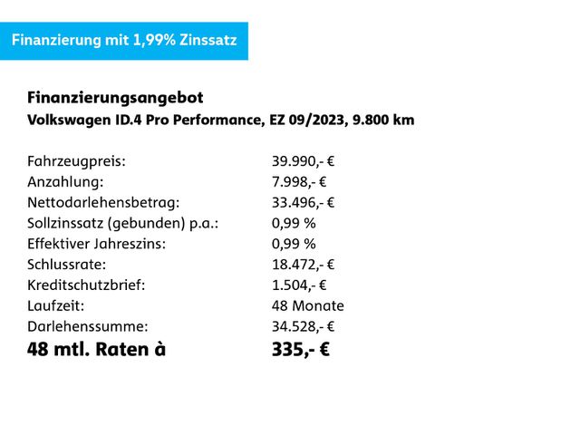 VW ID.4 Pro Performance*NAVI*AHK*IQ-LED*CAM*ACC*UVM